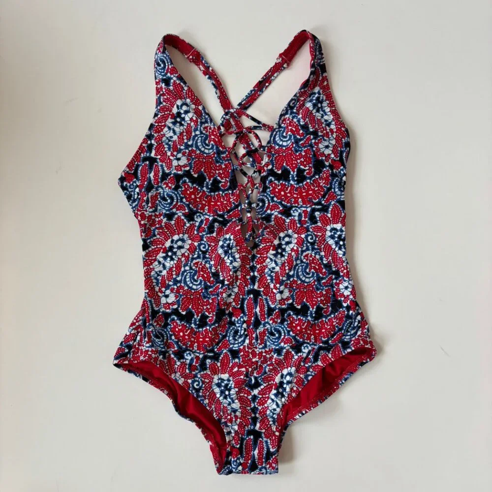 Michael Kors Lace-Up Plunge One-Piece Swimsuit – NWOT – Size 4 - Picture 2 of 6
